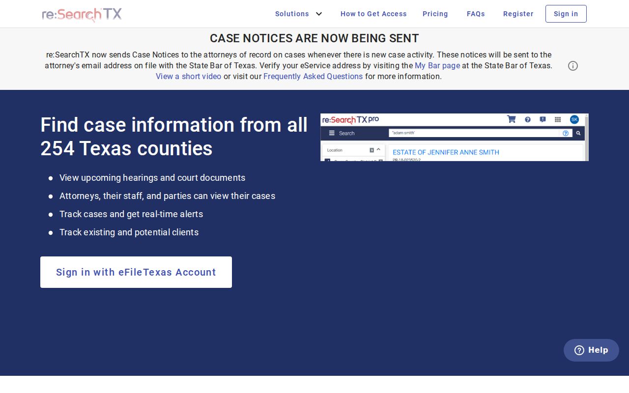 Texas civil and criminal court-record portal linked by Crane District Clerk